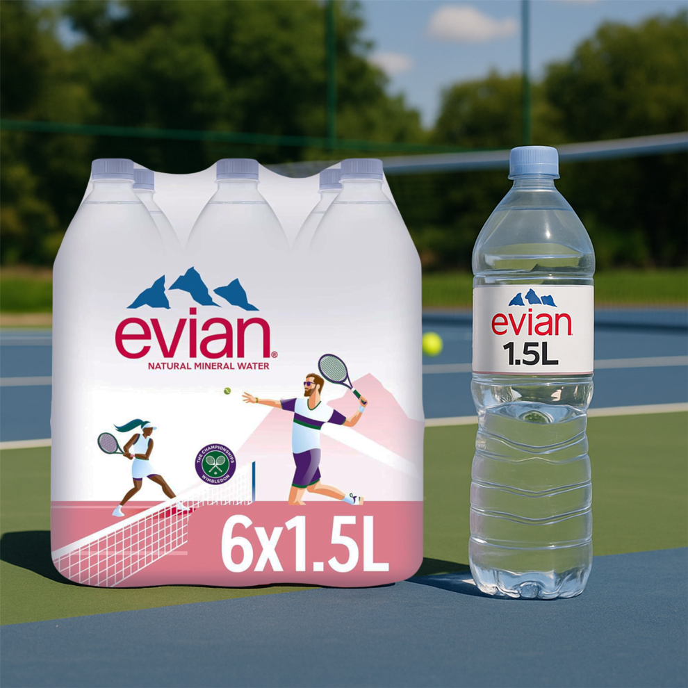 Evian Still Natural Mineral Water 6 x 1.5L |  Pure Refreshment from the French Alps | Naturally Filtered | Hydration for Home, Office, or On-the-Go