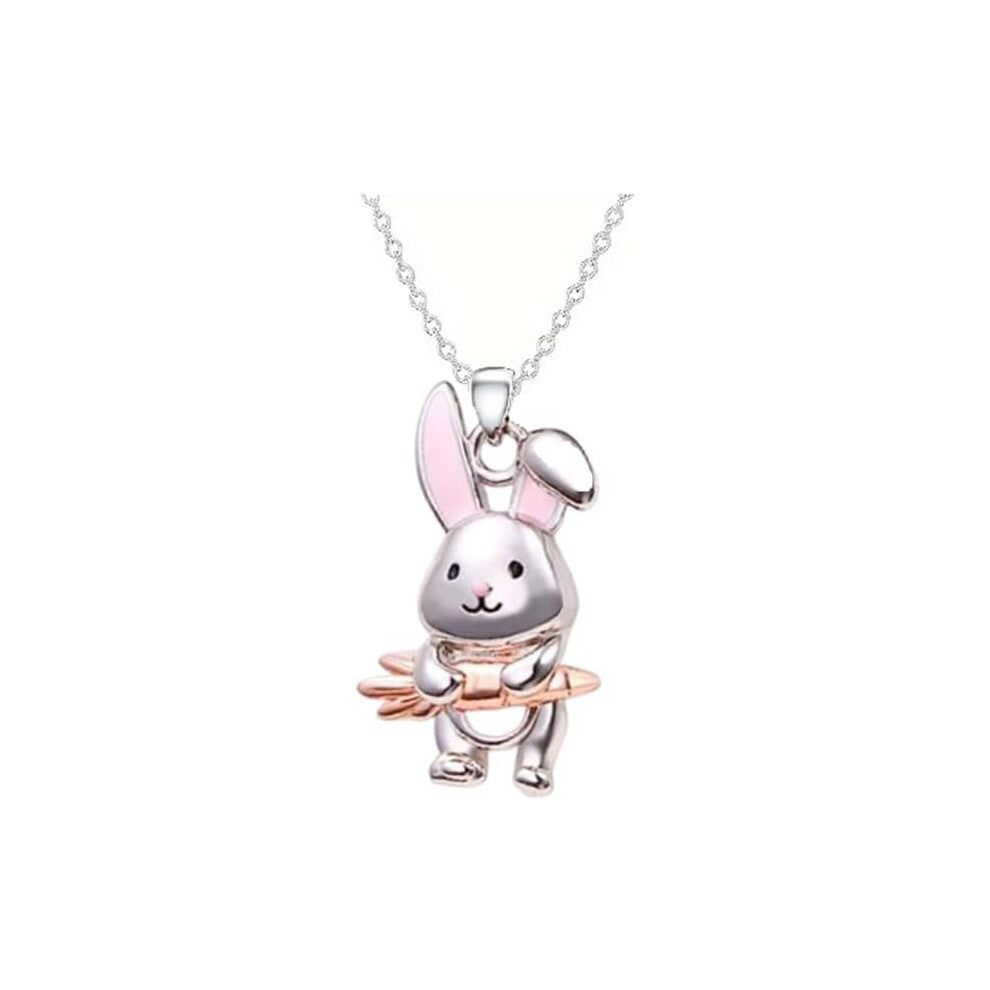 Cute Rabbit Pendant Necklace Animal Bunny Necklace Jewelry for Women Easter Birthday Gifts
