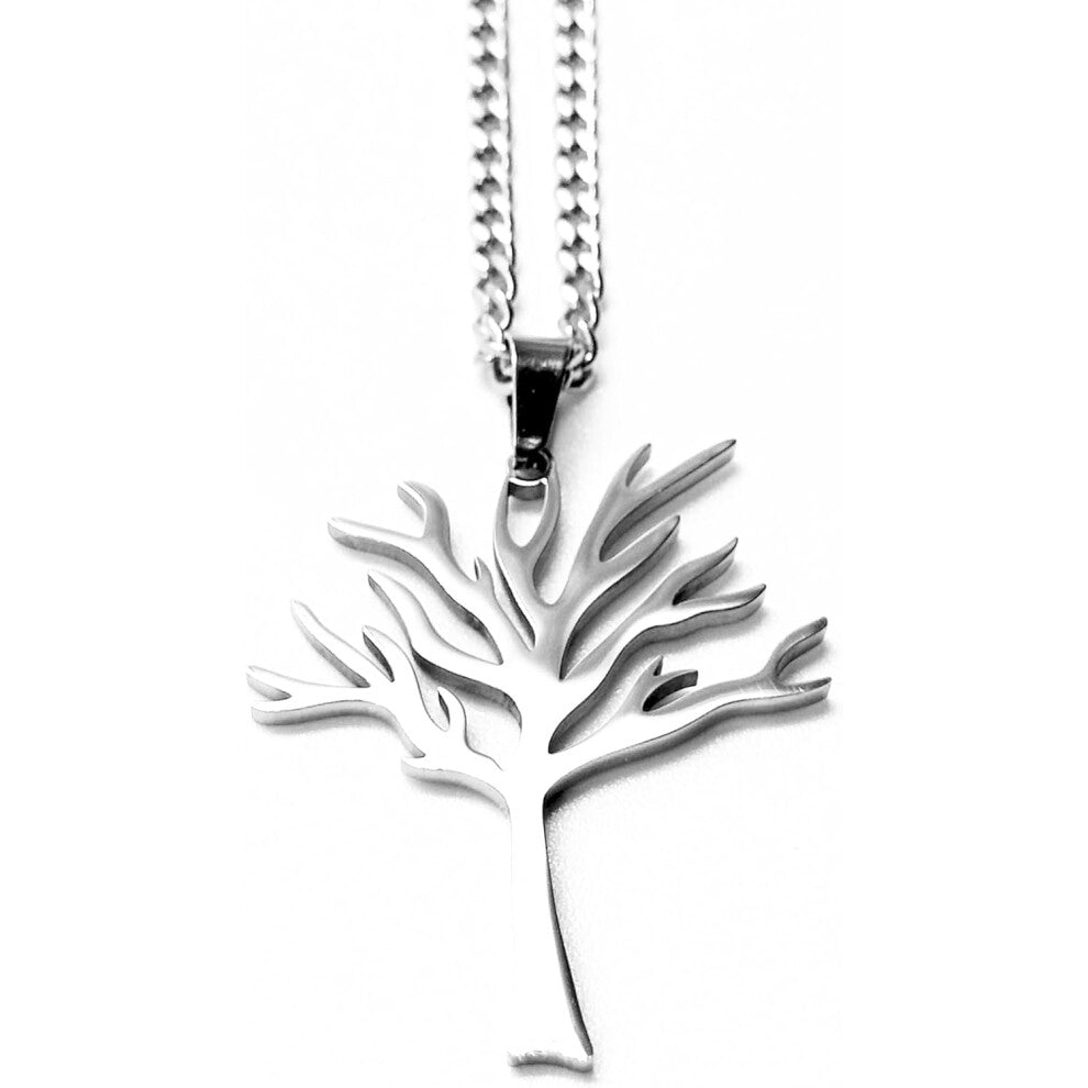 Tree Stainless Steel Necklace, Tree Tattoo Hiphop Punk Rock Pendant Titanium Jewelry, Gift Choice