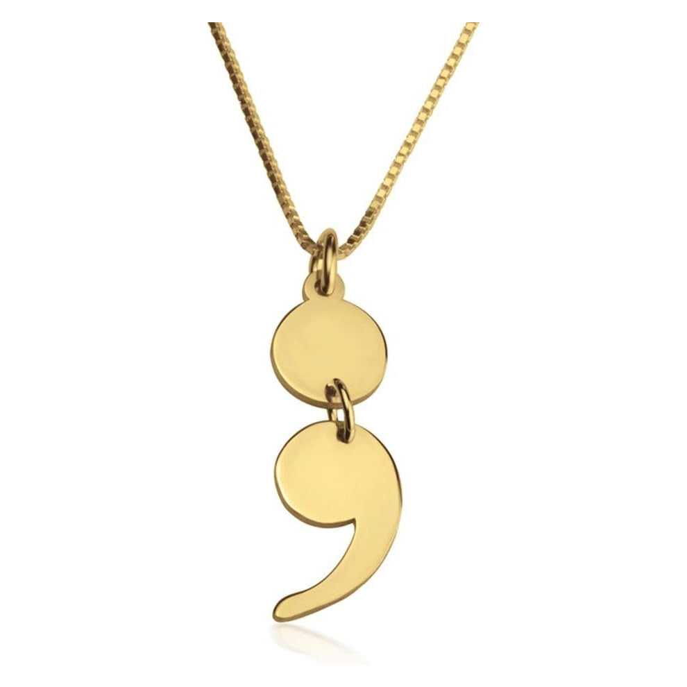 Fashion Round Comma Necklace Personality Punctuation Symbol Pendant Jewelry
