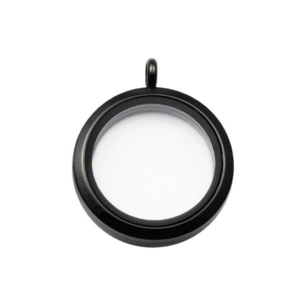 Memory Locket Charms,DIY Floating Round Locket Pendant, Living Floating Memory Lockets for Women Friendship Necklace Memory Nostalgic,30mm