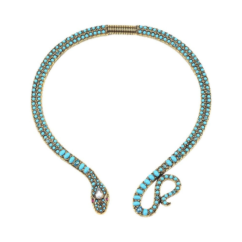 Vintage Snake Necklace Single Layered Turquoise Choker Necklaces Pendant Chain Necklace Summer Beach Accessories Party Favor Gifts 42x1.7cm