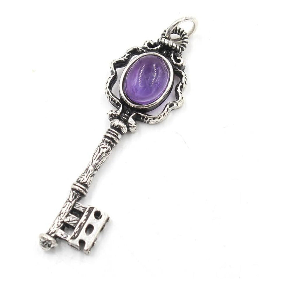 Moonstone Hecate Key Pendant Neckalce With Cord Chain