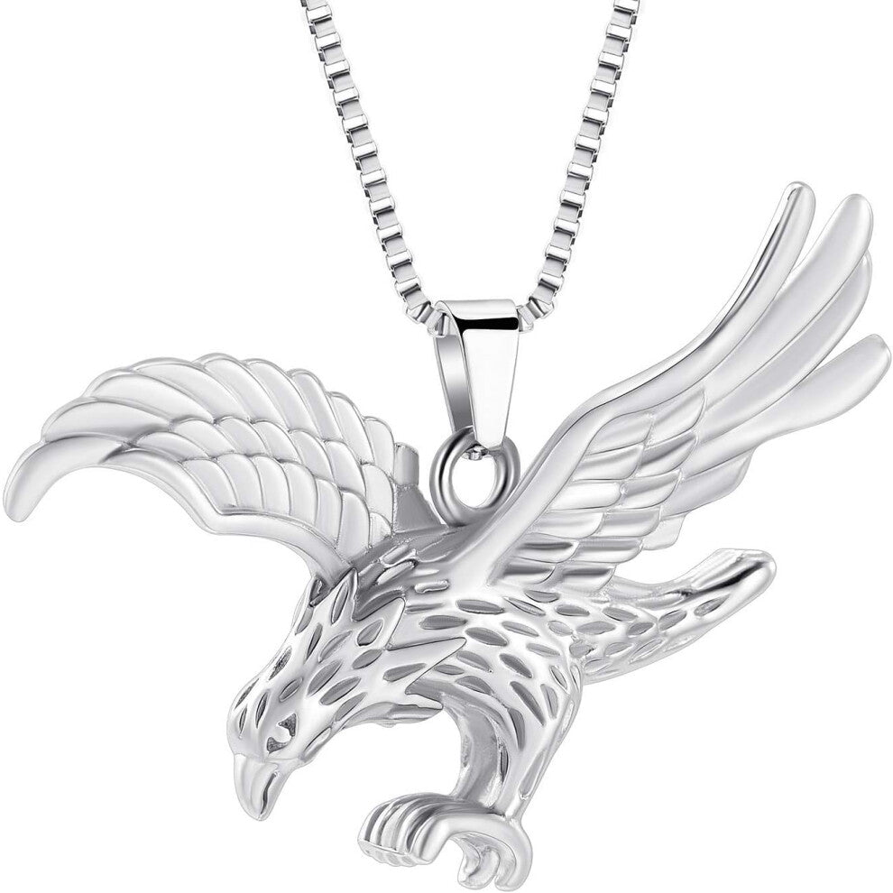 Eagle Urn Necklace for Ashes of Loved Ones Keepsake Ash Holder for Pet Human Memorial Cremation Jewelry for Ashes for Men Women