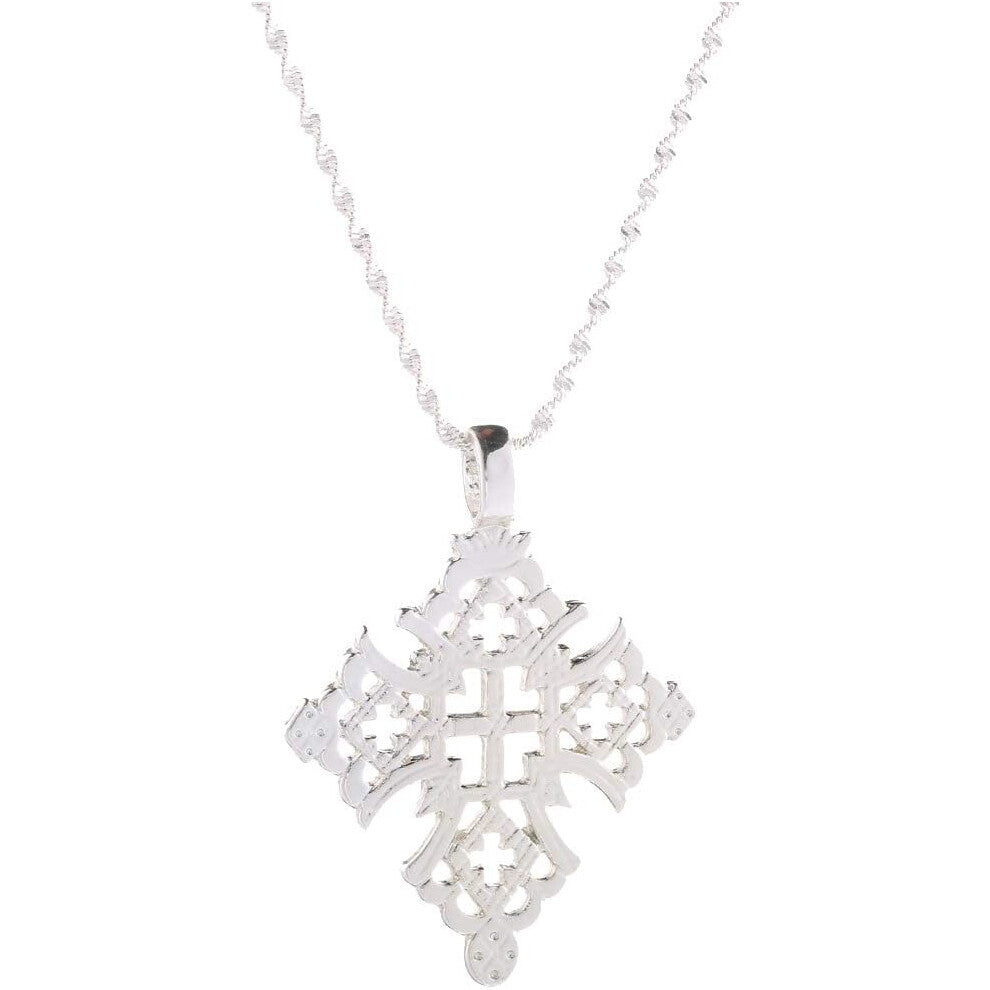 Ethiopian Coptic Cross Pendant Necklace Abyssinian Cross Orthodox Christian Jewelry