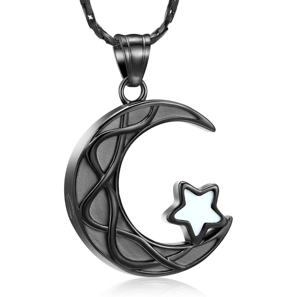 Cremation Jewelry Urn Necklace for Ashes for Men Women Star Moon Ash Pendant Keepsake Memorial Lockets Jewelry for Loved Ones