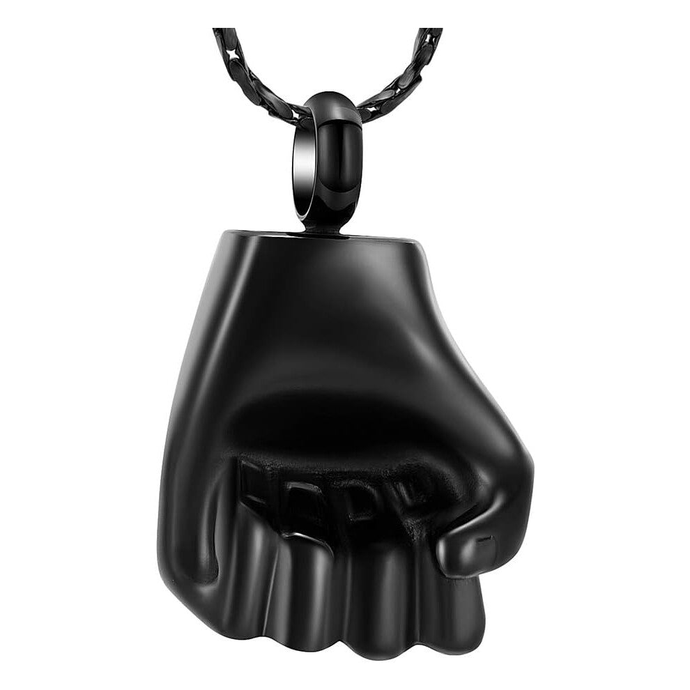 Punk Style Fist Cremation Jewelry for Ashes for Human Boxing Glove Keepsake Pendant Jewellery Memorial Urns Necklace for Women Men