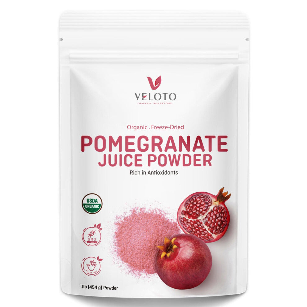 Organic Pomegranate Juice Powder, Pure Pomegranate Powder Fruit Freeze Dried Powder, Natural Vitamin C Vegan Sweetener Superfoods for Smoothies, Yogur