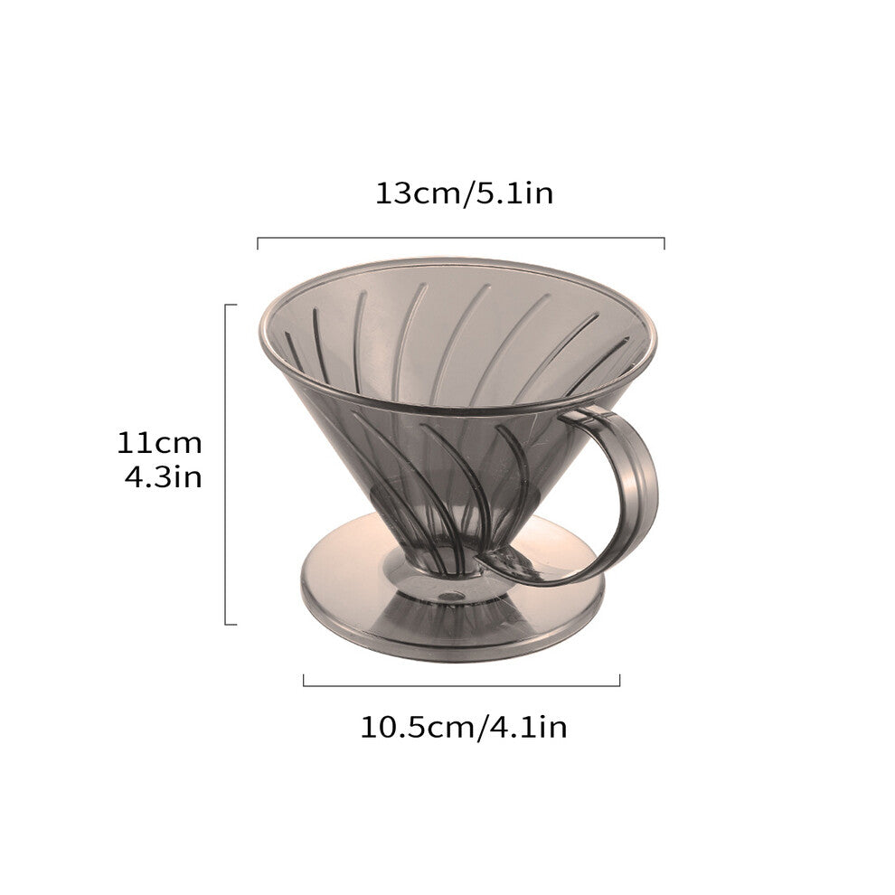 (coffee brown) Leeseph Plastic Coffee Dripper Pour Over Coffee Maker Coffee Dripper Filter Cup Reusable Coffee Filter Cone Drip