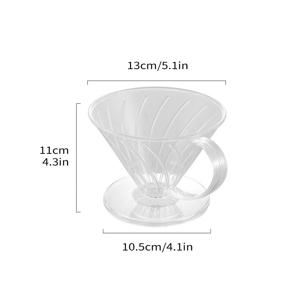 (transparent) Leeseph Plastic Coffee Dripper Pour Over Coffee Maker Coffee Dripper Filter Cup Reusable Coffee Filter Cone Drip