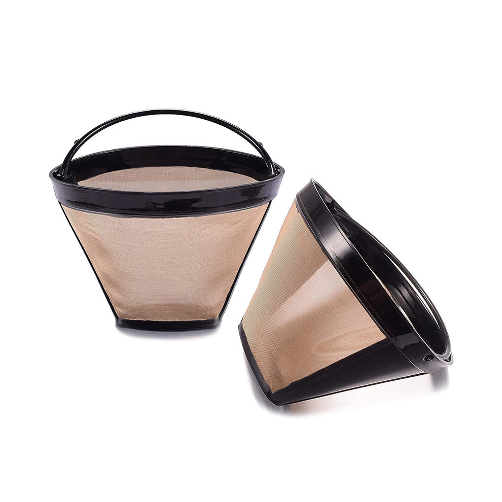 (2 Pieces) LMETJMA Reusable Coffee Filter Cone Coffee Maker Filters for Ninja Coffee Bar Brewer Replacement Permanent Basket