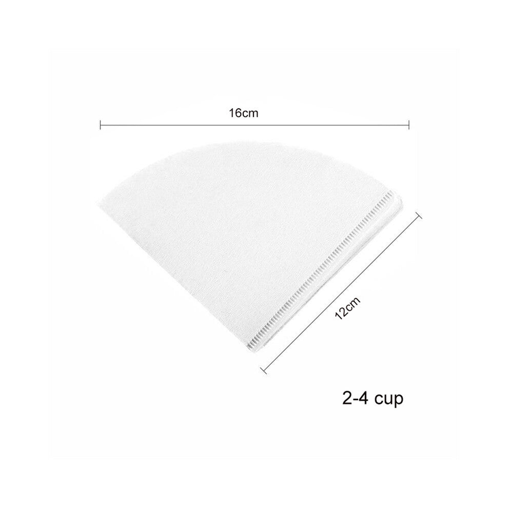 (White-V02 100pcs) Coffee Filter Paper V-Shaped Wood Pulp Drip Paper Cone Coffee Strainer Bag Espresso Tea Infuser Accessories