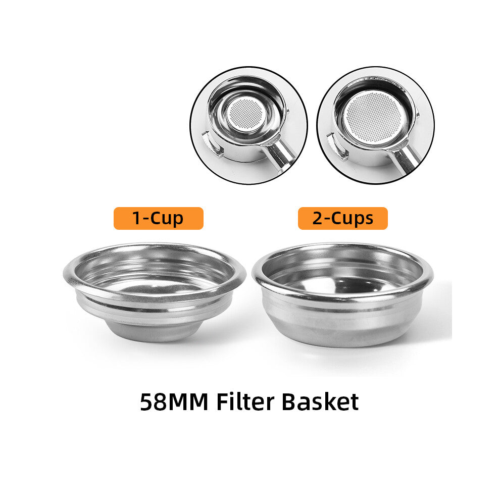 (1cup 2cups) Coffee Filter Basket For Espresso Portafilter Espresso Maker Filter Basket Double Layer Home Barista Accessories