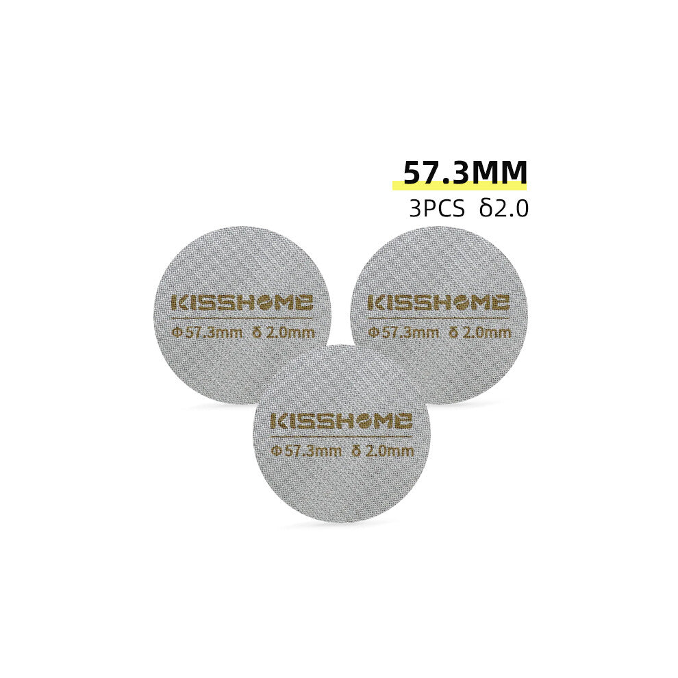 (3pcs 57.3mm 2.0mm) Coffee Puck Screen Reusable Heat Resistant Metal Espresso Filter Mesh For Portafilter Barista Accessories Tools