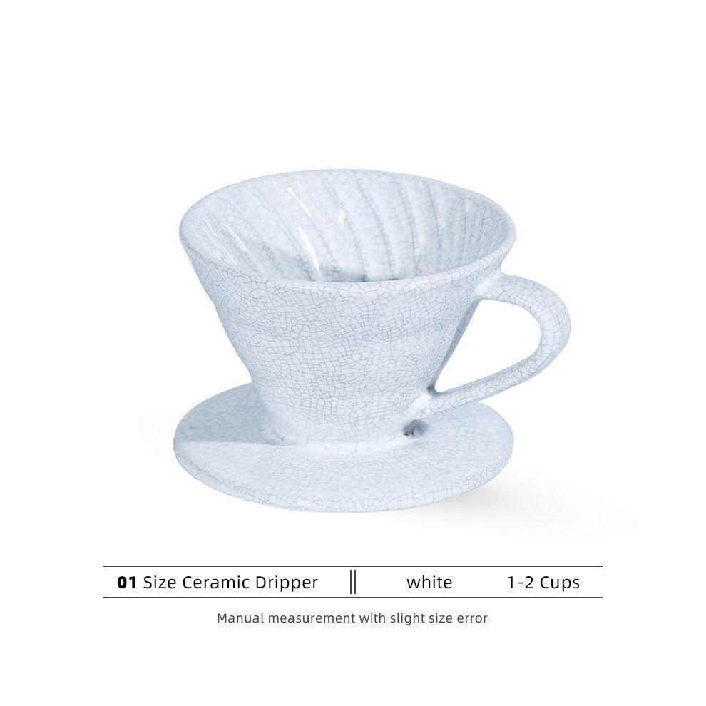 (01 Size) Creative Design Food Grade material Pour Over barista Accessories 01 02 Ceramic COFFEE Dripper Tools