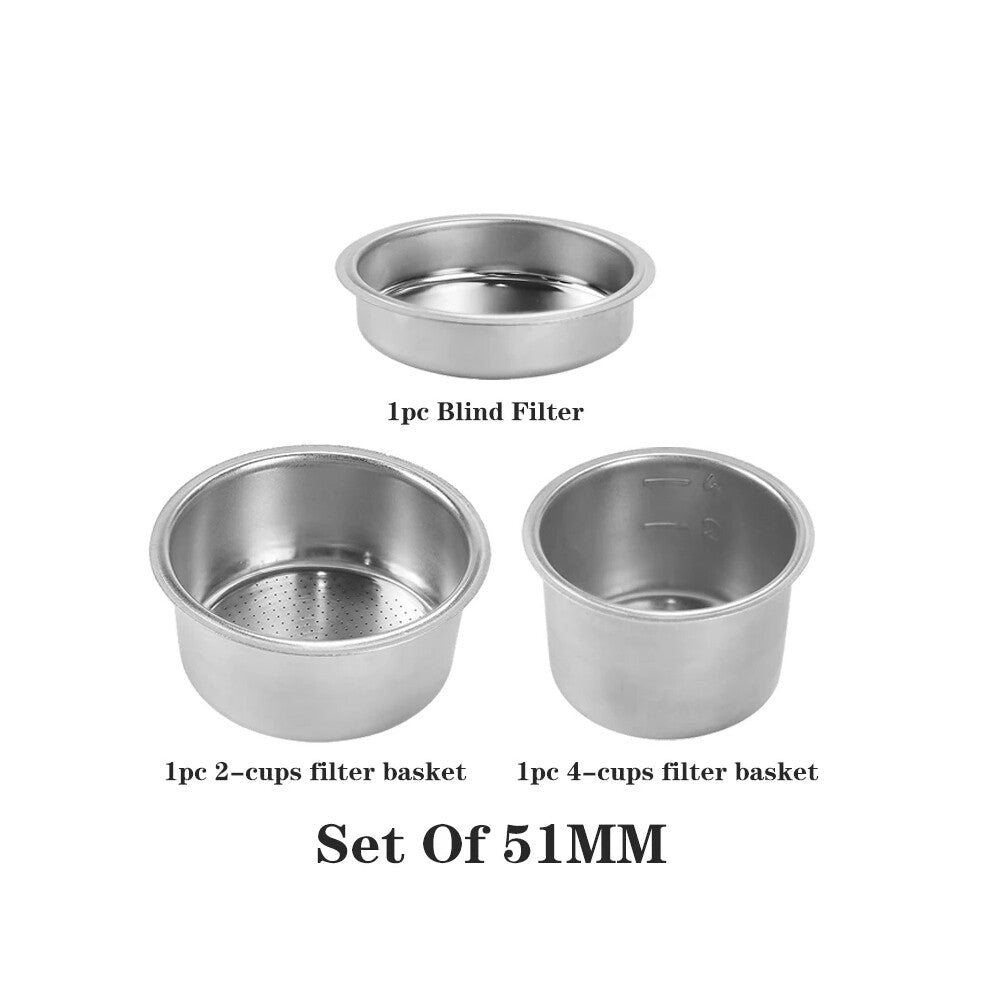(Set Of 51MM) Coffee Filter Basket Replacement Stainless Steel For Delonghi Bottomless Portafilter Espresso Good Accessories