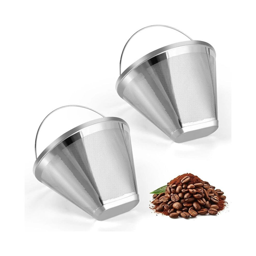 (2pcs) Bouaid Stainless Steel Coffee Filter, Suitable for Ninja Coffee Filter Replacement,2Pcs Reusable Cone Coffee Filters