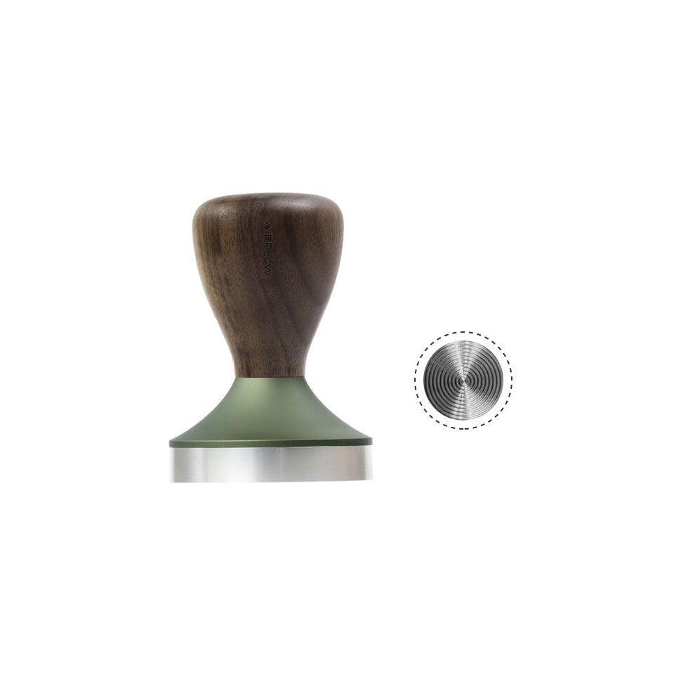 (Thread Dark Green, 58.5mm) 304 Stainless Steel Coffee Tamper Espresso Portafilter Flat-Thread Base Home Barista Coffee Accessories