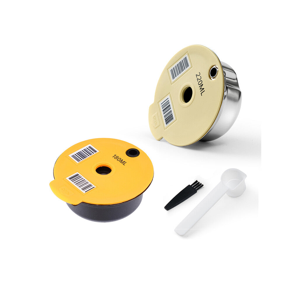 (PP 180ML Steel220ML) Reusable Coffee Capsule Pods for BOSCH-s Machine Tassimo Happy Vivy Stainless Steel Refillable Coffee Maker Filter