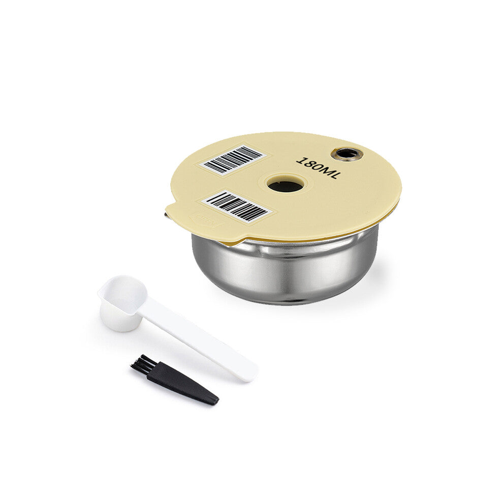 (Steel 180ML) Reusable Coffee Capsule Pods for BOSCH-s Machine Tassimo Happy Vivy Stainless Steel Refillable Coffee Maker Filter