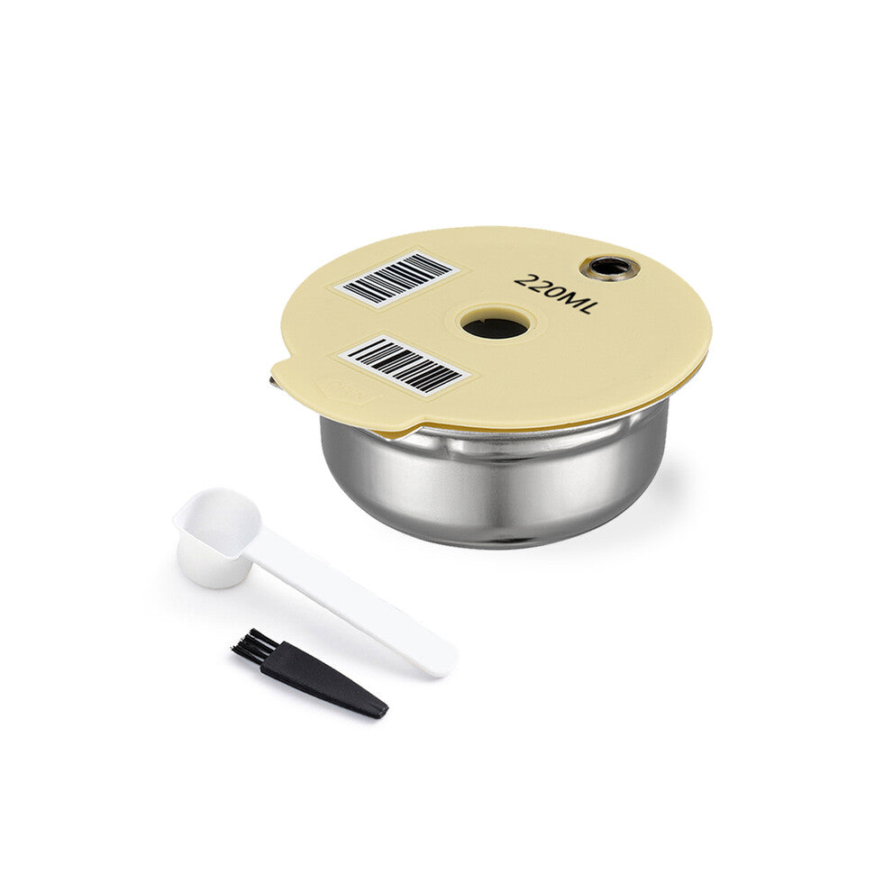 (Steel 220ML) Reusable Coffee Capsule Pods for BOSCH-s Machine Tassimo Happy Vivy Stainless Steel Refillable Coffee Maker Filter