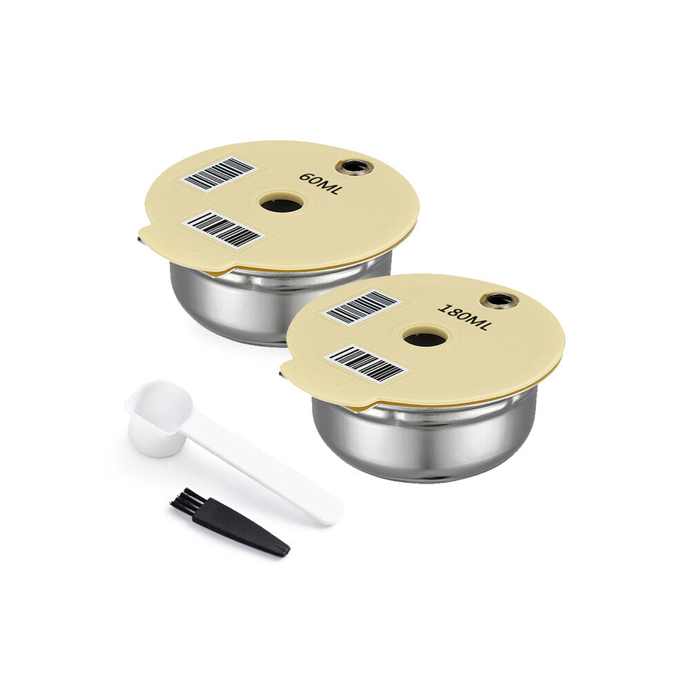 (60ML 180ML) Stainless Steel Reusable Coffee Capsule Pods For Bosch Tassimo Happy Suny Vivy Coffee Maker Refillable Filter