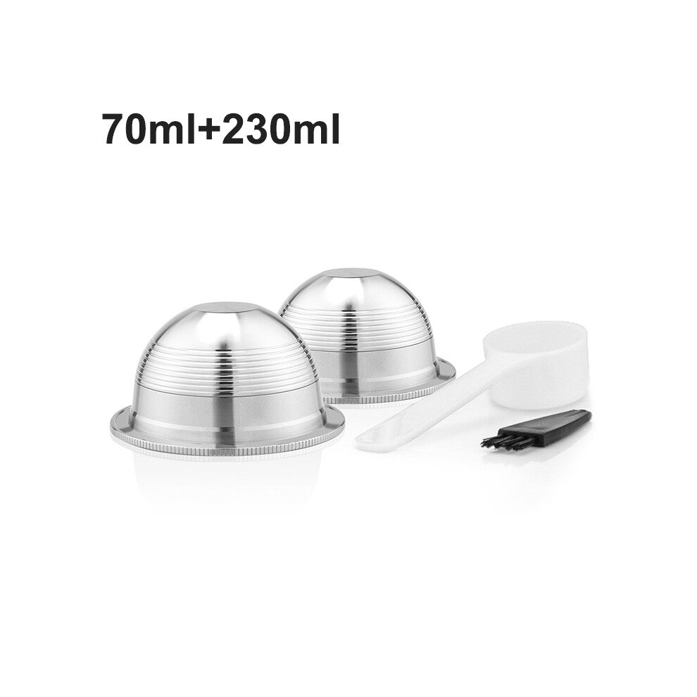 (1Pcs 70ML 1Pcs 230ML) Stianless Steel Reusable Capsule For Nespresso Vertuoline Vertuo Coffee Maker Machine Espresso Filter Pod Don't