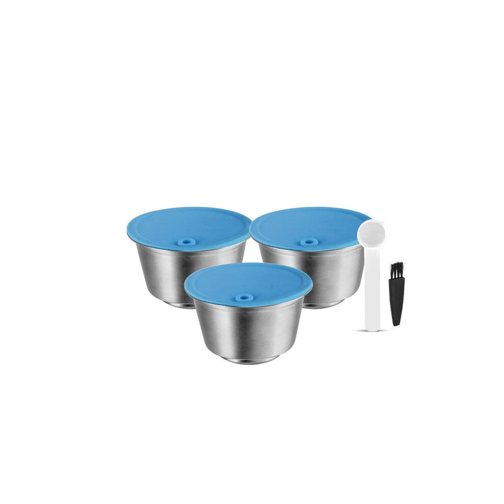 (3pc) i Cafilas Rechargeable Coffee Capsule for Dolce Gusto Stainless Steel with Nescafe Dolce Gusto models Not suitable