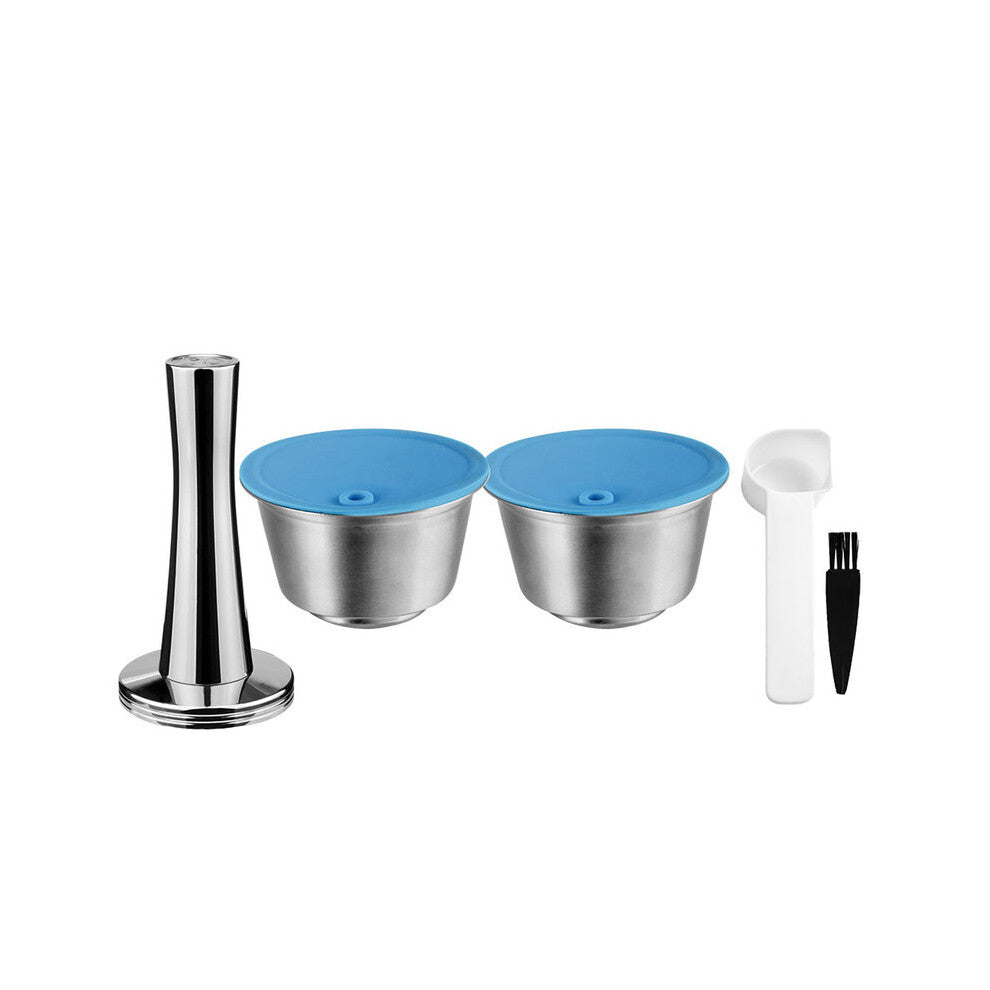 (2pcs-Ti) Refillable For Dolce Gusto Capsule Silicone Sleeve Stainless Steel Metal Dolci Gusto Coffee Maker Coffee Scoop