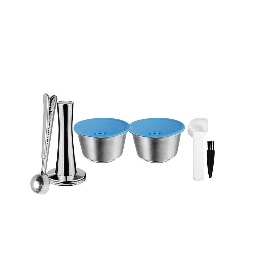 (2pcs-Ti-ss) Refillable For Dolce Gusto Capsule Silicone Sleeve Stainless Steel Metal Dolci Gusto Coffee Maker Coffee Scoop