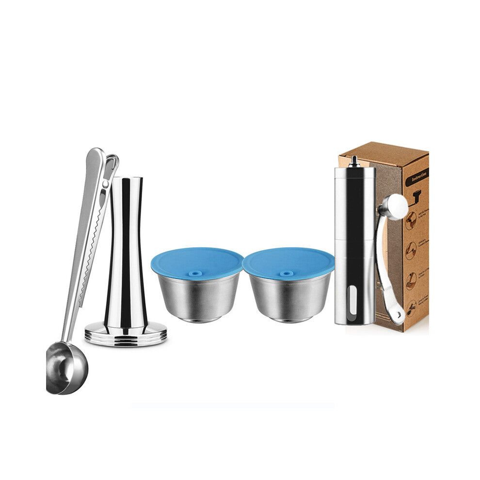 (2pcs-Ti-ss-ymq) Refillable For Dolce Gusto Capsule Silicone Sleeve Stainless Steel Metal Dolci Gusto Coffee Maker Coffee Scoop