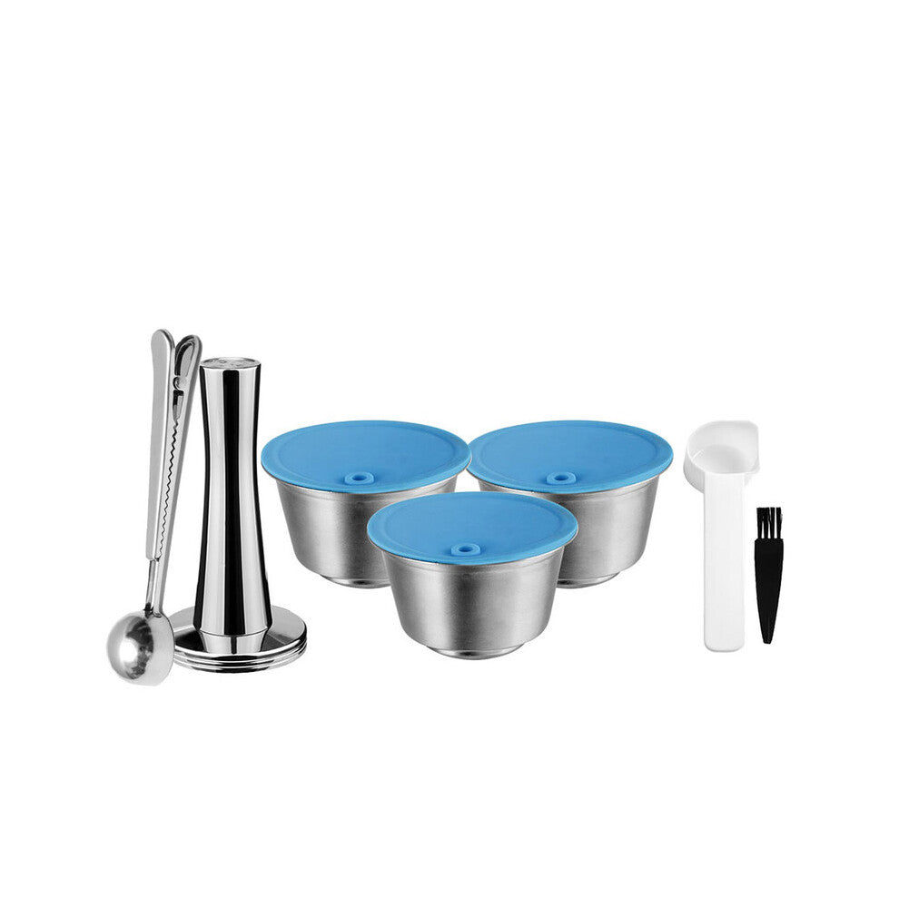 (3pcs-Ti-ss) Refillable For Dolce Gusto Capsule Silicone Sleeve Stainless Steel Metal Dolci Gusto Coffee Maker Coffee Scoop