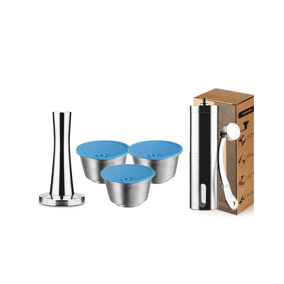 (3pcs-Ti-ymq) Refillable For Dolce Gusto Capsule Silicone Sleeve Stainless Steel Metal Dolci Gusto Coffee Maker Coffee Scoop