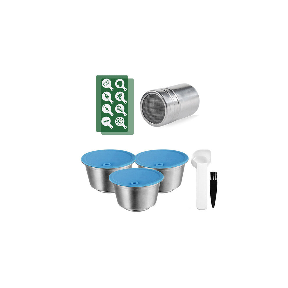(As Shown) Refillable For Dolce Gusto Capsule Silicone Sleeve Stainless Steel Metal Dolci Gusto Coffee Maker Coffee Scoop
