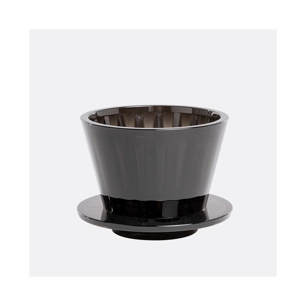 (Black) B75 Wave Coffee Dripper Crystal Eye Pour Over Coffee Filter PCTG 1-2 Cups Coffee Maker Flat Bottom Increase Uniformity
