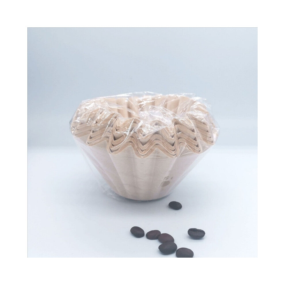 (Filter Paper 50Pcs-B) B75 Wave Coffee Dripper Crystal Eye Pour Over Coffee Filter PCTG 1-2 Cups Coffee Maker Flat Bottom Increase Uniformity