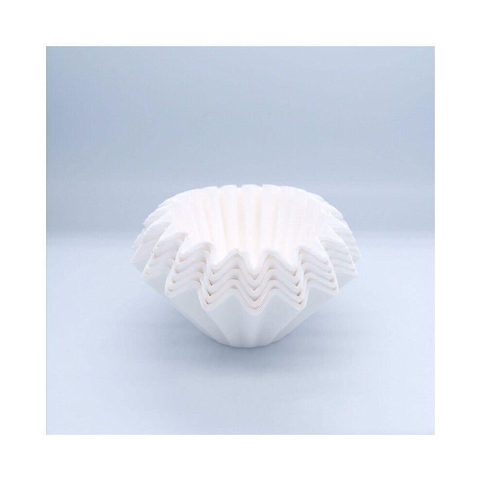 (Filter Paper 50Pcs-W) B75 Wave Coffee Dripper Crystal Eye Pour Over Coffee Filter PCTG 1-2 Cups Coffee Maker Flat Bottom Increase Uniformity