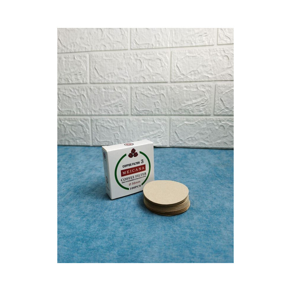 (56Mm A) 100Pcs Round Coffee Filter Paper for Espresso Coffee Maker V60 Dripper Coffee Filters Tools Moka Pot Paper Filter