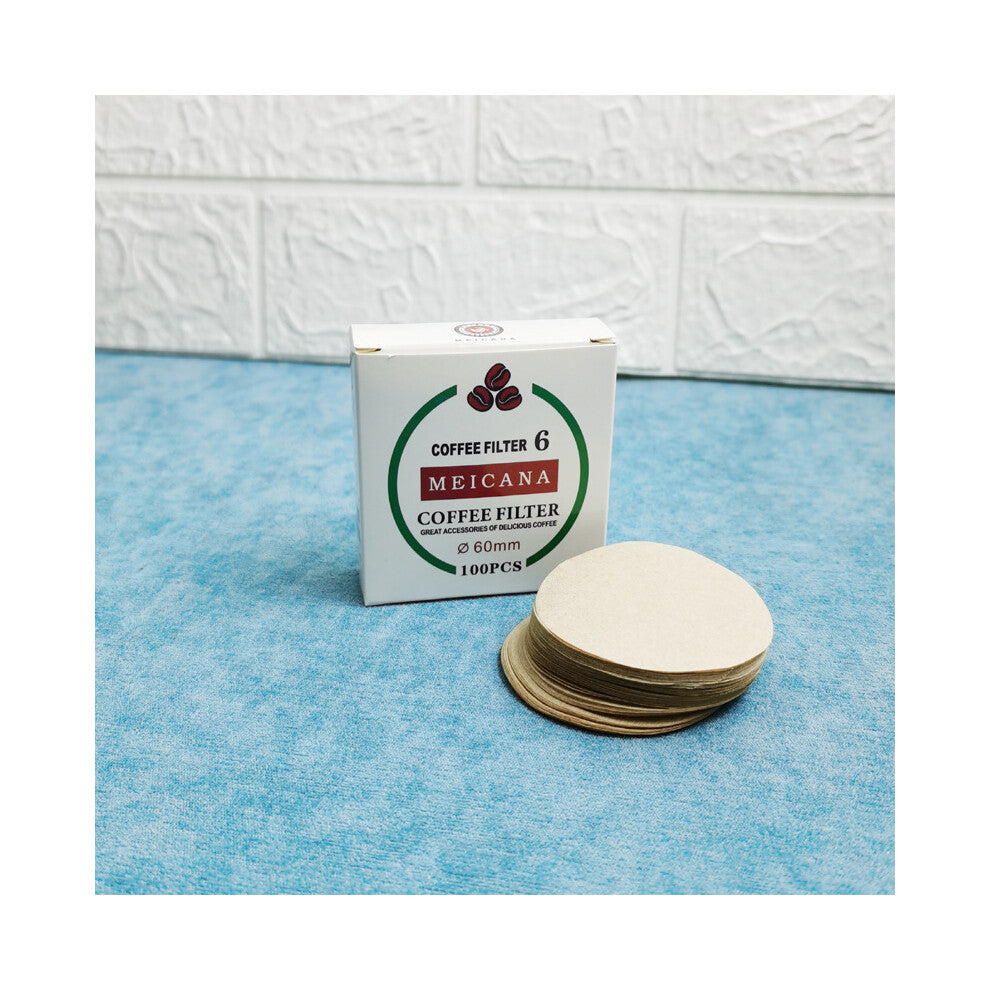 (60Mm A) 100Pcs Round Coffee Filter Paper for Espresso Coffee Maker V60 Dripper Coffee Filters Tools Moka Pot Paper Filter