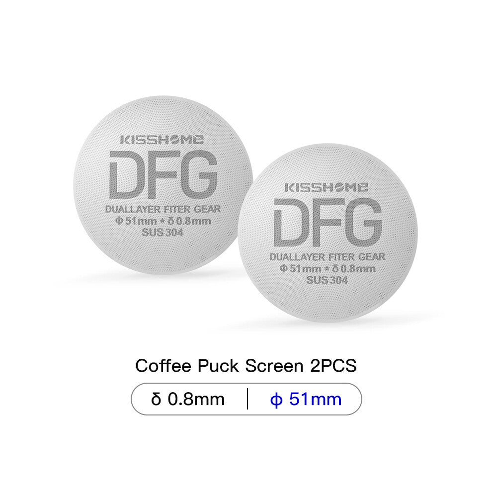 (2pcs 51mm) Espresso Puck Screen Coffee Filter Reusable Holder 0.8mm ForPortafilter Barista Accessories