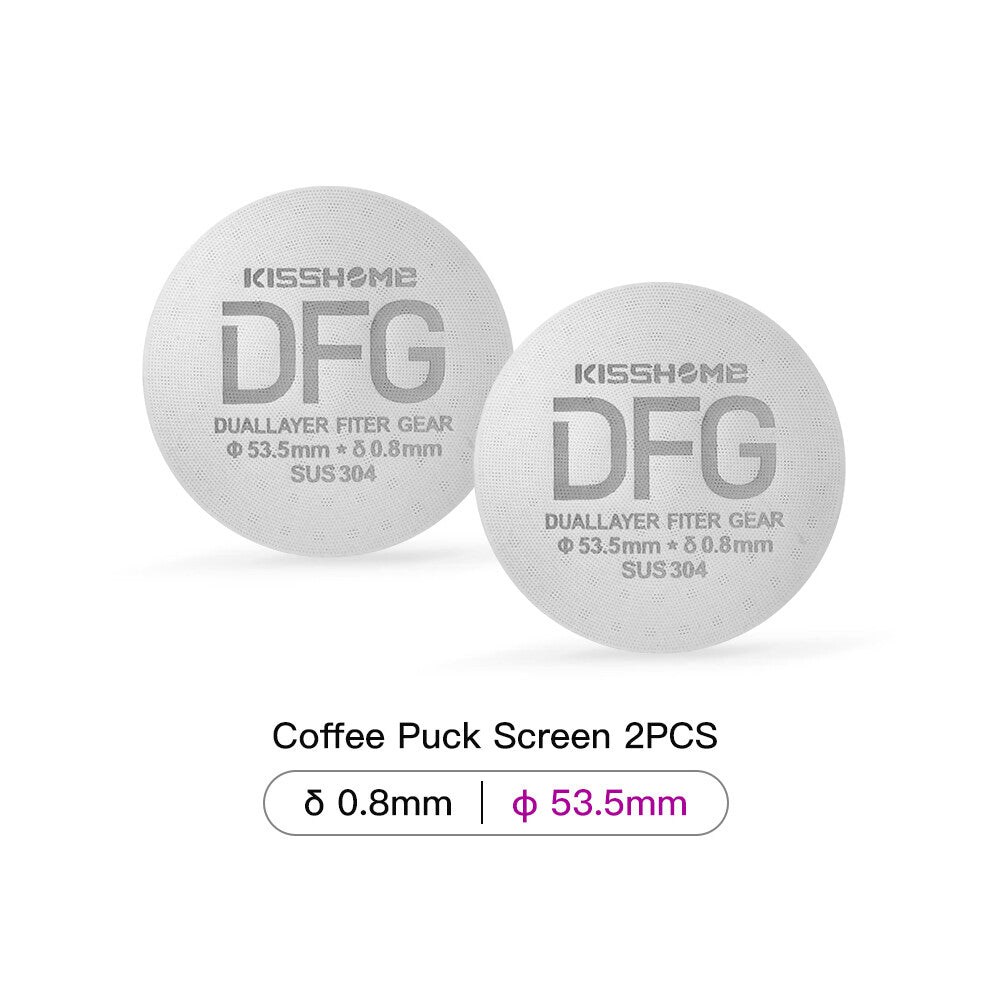 (2pcs 53.5mm) Espresso Puck Screen Coffee Filter Reusable Holder 0.8mm ForPortafilter Barista Accessories
