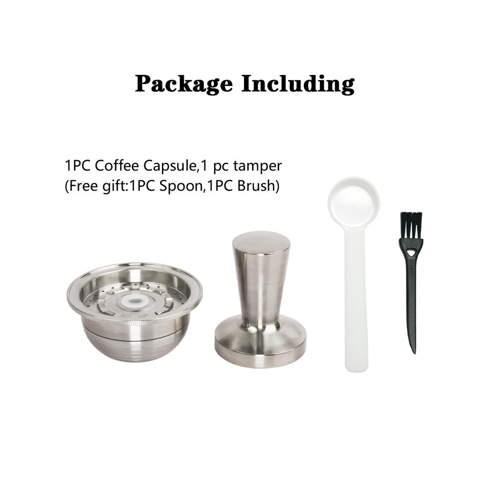 (1PCS Pod 1PCS Tamper) 150ML Reusable Coffee Capsule Refillable Capsules Coffee Pod Compatible With VERTUOLINE POP Coffee Makers