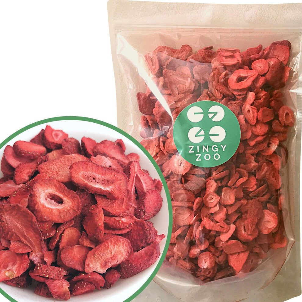Freeze Dried Strawberry Slices | XXL 500g Raw Natural Premium Freeze Dried Fruit | Freeze Dried Strawberries | Snacking Freeze-Dried Strawberries | Be