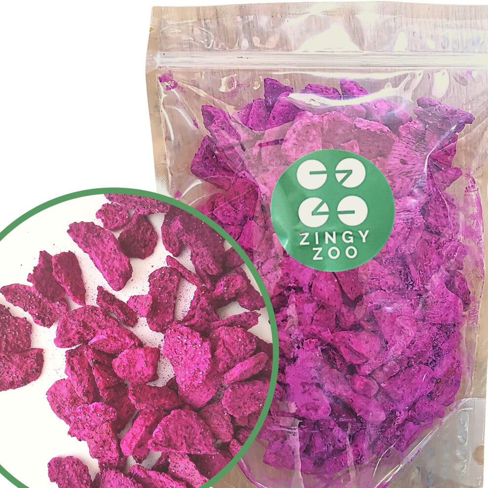 Freeze Dried Red Dragon Fruit | XXL 500g Natural Raw Unsweetened Pink Pitaya Pieces | Freeze Dried Fruit Red Pitahaya | Make Smoothie Powder or Snacki