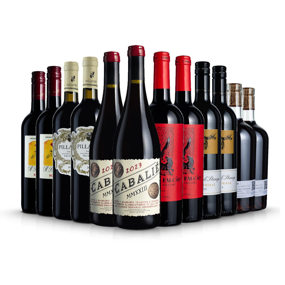Laithwaites Customer Favourites Red Wine - Case of 12 Mixed Bottles (75cl) - Australian, Italian, French & Portuguese Variety - Black Stump Durif Shir