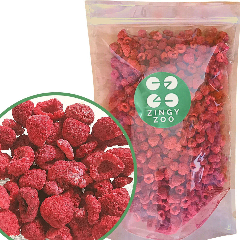 Freeze-Dried Raspberries | XL 350g Premium Vegan Raw Freeze Dried Fruit | Freeze Dried Raspberries Whole Pieces of Raspberry | Dried Berries Dehydrate