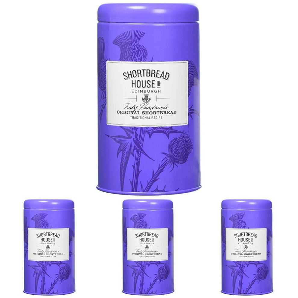 Shortbread House of Edinburgh, Handmade Original Shortbread Biscuits, 140g Tin (Pack of 4)