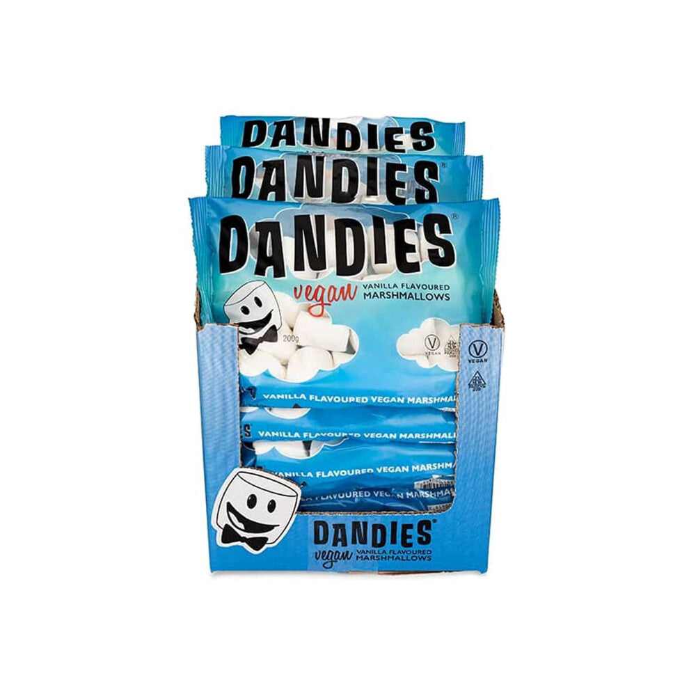 Dandies Vegan Vanilla Flavoured Marshmallows Multipack ? 12 x 200g bags | Vegetarian Friendly | Gluten Free | Non-GMO | No Artificial Flavours Or Colo