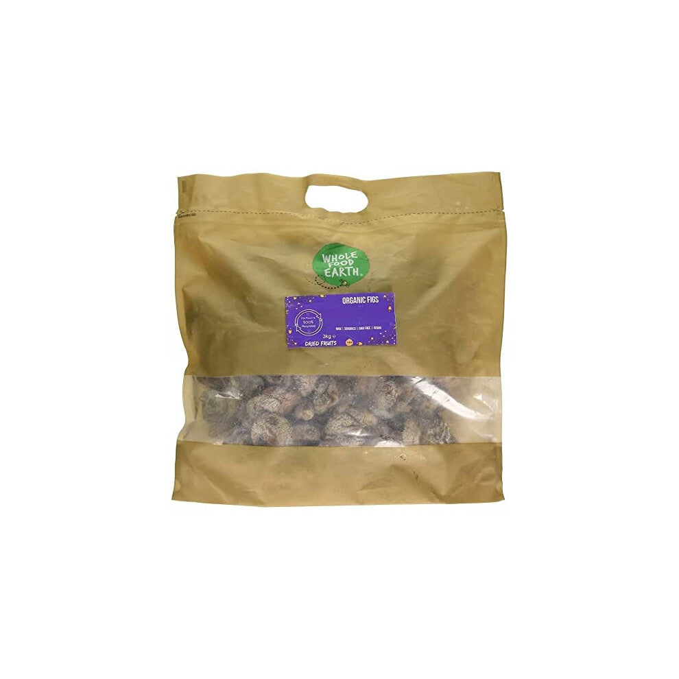 Wholefood Earth Organic Dried Figs ? 3 kg | Raw | Sundried | GMO Free | Vegan | High Fibre | Certified Organic