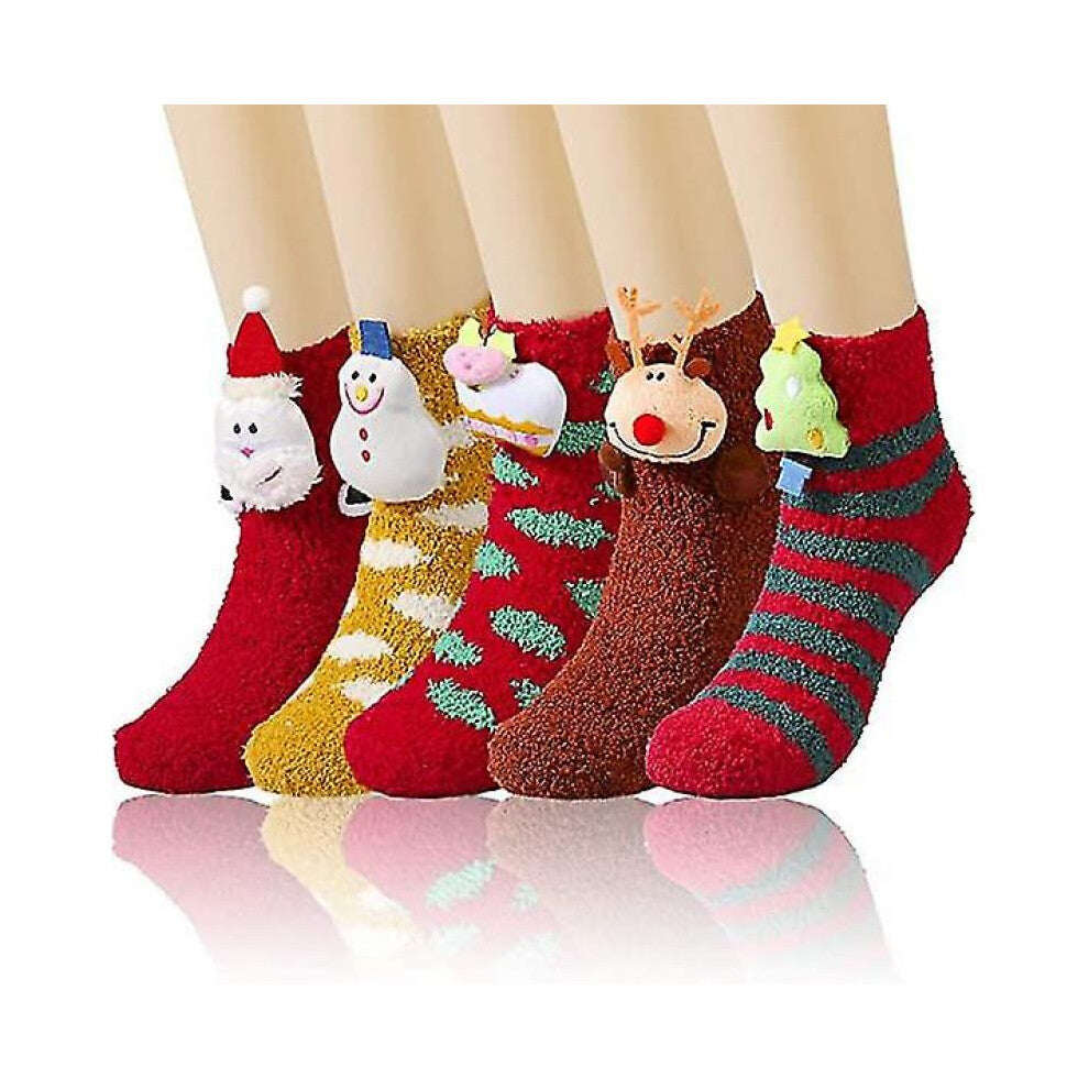 By Fluffy Socks,Winter Thermal Cozy Socks for Ladies Women Girls,Casual Slipper Socks Christmas Sock